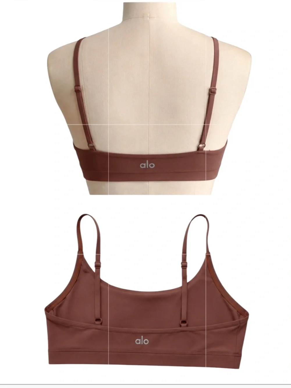 ALO Sheer Glo Bra Chestnut Small